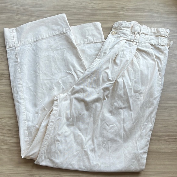 Everlane - The Paper Bag Pant - Organic Cotton - Ivory Cream - M - Picture 2 of 7